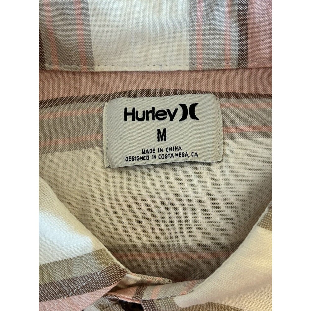 Hurley One & Only Lido Stripe Short Sleeve Button-Up Shirt Men’s M NWT Coastal - Picture 5 of 10